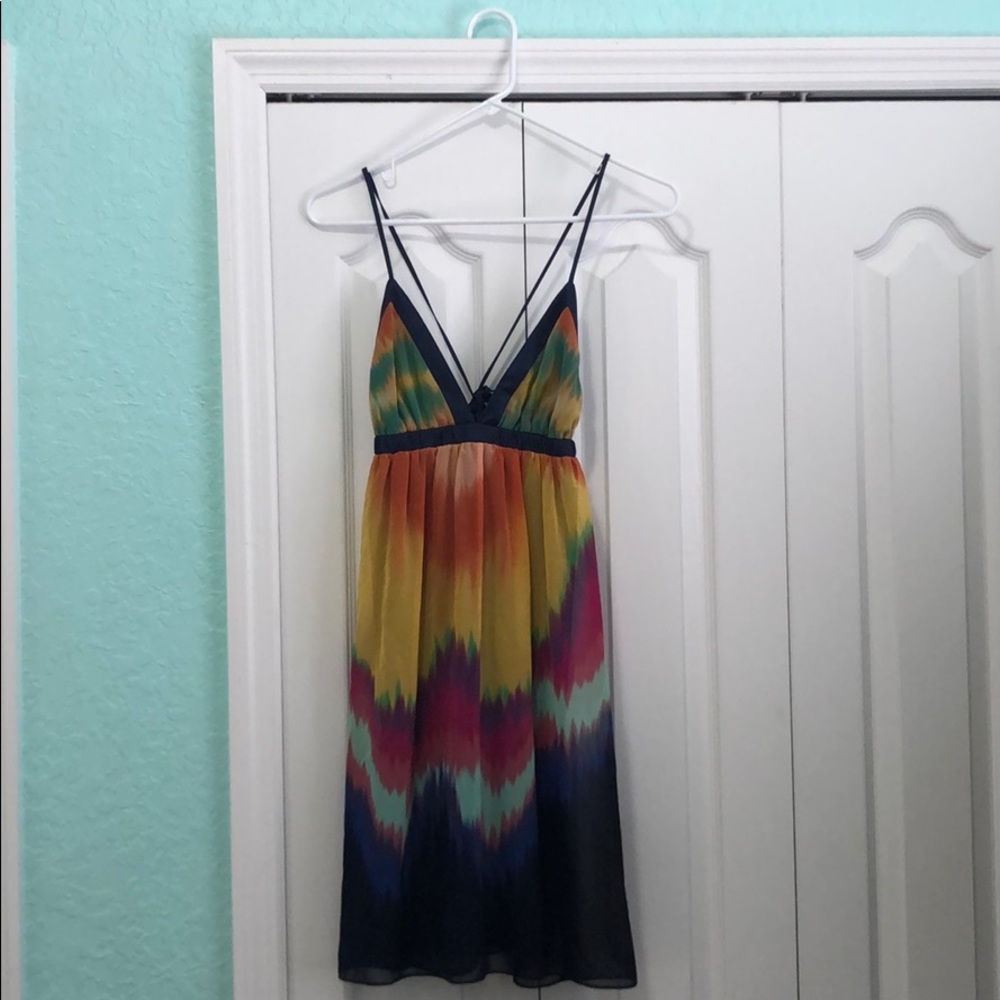 Multicolor dress with back open